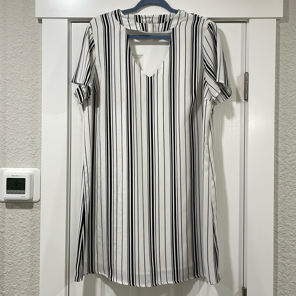 Skies are Blue Choker Neck Shift Dress